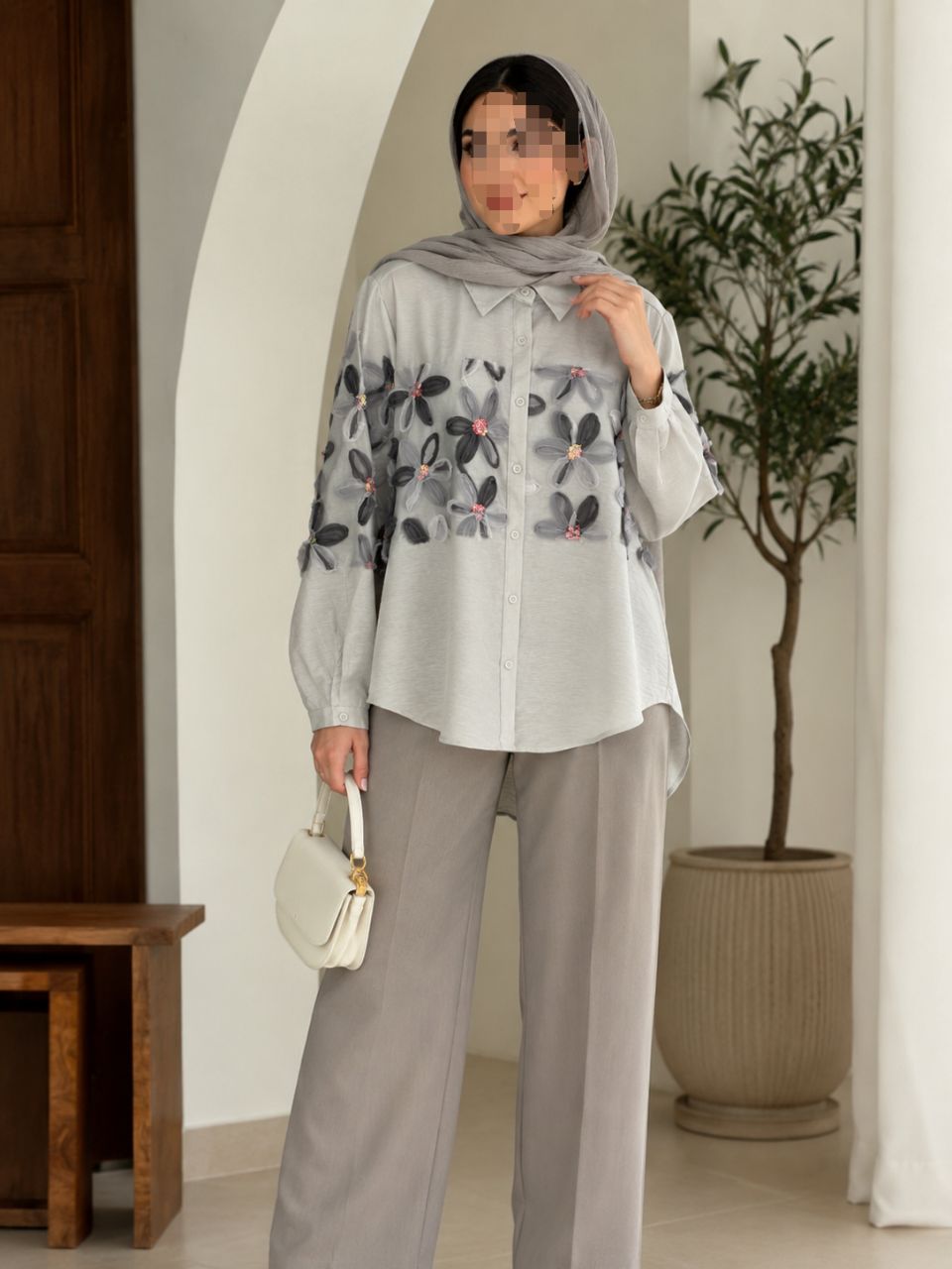 شومیز مجلسی گل برجسته وارداتی