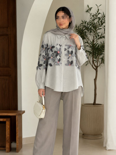 شومیز مجلسی گل برجسته وارداتی